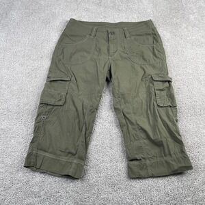Kuhl Pants Womens 6 Olive Green Contra Cargo Capri Roll Up Cuff‎ Hiking Climbing